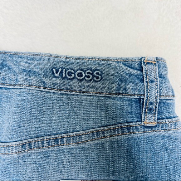VIGOSS ACE High Rise Frayed Hem Jean Shorts Light Blue Wash Size 31 = 7 - Picture 5 of 11